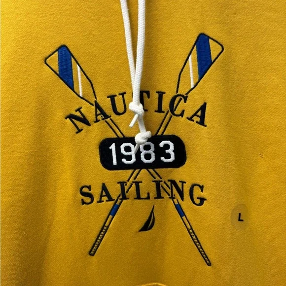 Nautica Yellow Sailing Hoodie for Men size Large - Picture 2 of 9